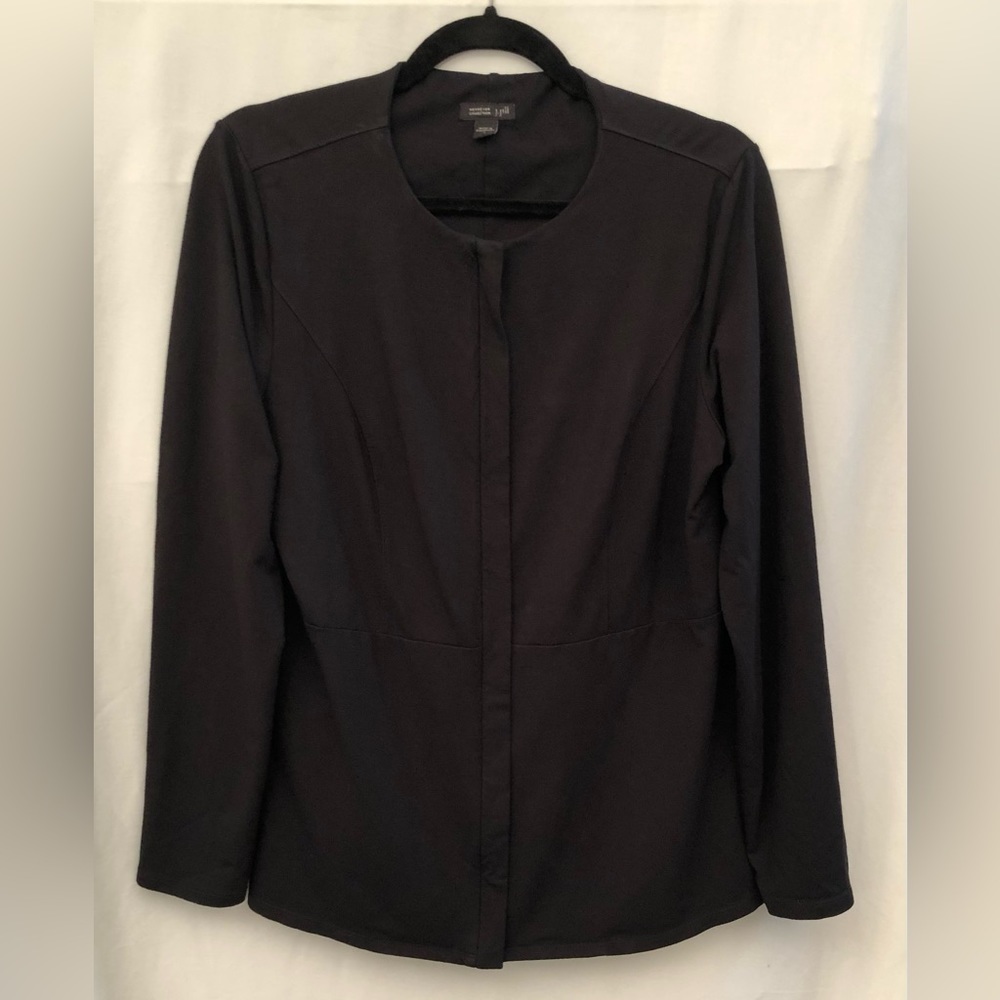 J Jill Wearever Collection Black Stretch Full Zip Jacket Size Small
